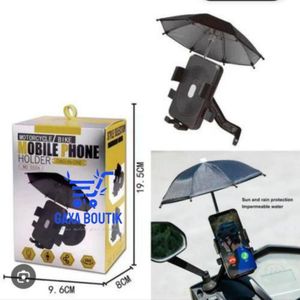 Support de téléphone Pour moto ou vélo avec un petit parapluie amovible 