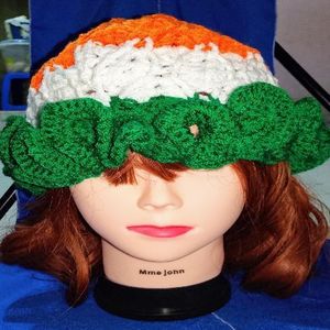 Fashion Beautiful Girls Chapeau tendance orange, blanc, vert 