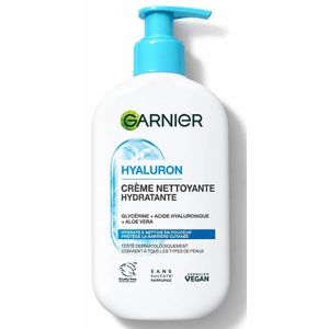Crème Nettoyante Hydratante Visage GARNIER À La Glycérine+ Acide Hyaluronique+ Aloé Vera 250ml Tous Types De Peaux Importé De France 