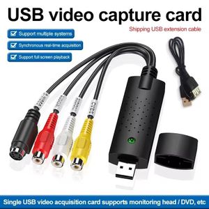 Adaptateur de carte d’acquisition audio et vidéo USB avec câble USB - USB 2.0 to RCA convertisseur d’acquisition vidéo pour tv, DVD, VHS