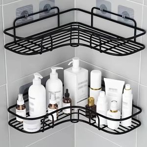 Étagères De Salle De Bain - 2 Pièces - Noir