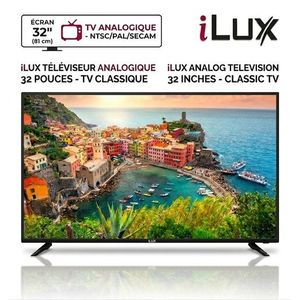 Ilux TV LED 32" - Analogique - HD - USB - ILTV32A - Garantie 6 Mois (SAUF ECRAN) - Noir