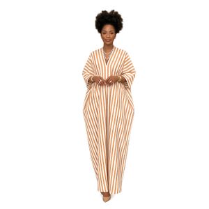 Mode Robe longue élégante femme – motif rayé
