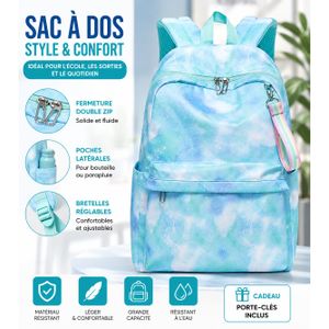 Sac à Dos Scolaire Fille & Garçon – Sac à Dos École, Voyage et Quotidien – Grande Capacité vert