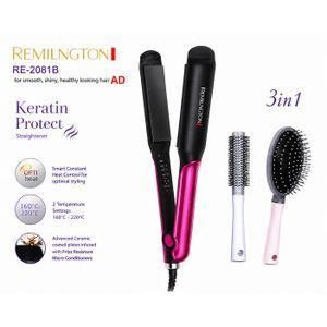 Article Fer à Lisser Kératine Protect 3 en 1 RE-2081B – Lisseur, Brosse Chauffante et Brosse Coiffante