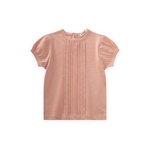 Cigit Blouse Fille à bordure en dentelle - Pêche