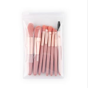 Oem Set de brosses de maquillage, brosses de fondation synthétique premium, kit d'outils de mélange d'ombre-oeil professionnel en poudre rouge avec poche de stockage, cruauté-libre pour les débutants et les voyages