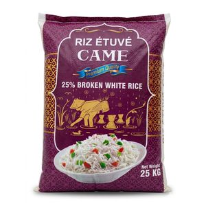 Came Riz Étuvé CAME Premium Quality - 25% Brisure - Sac de 25 KG