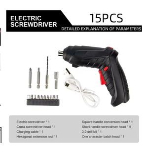 Mini perceuse électrique 3,6 V, tournevis sans fil, rotatif et rechargeable