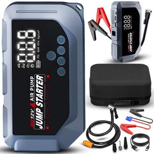 Kit d’Urgence pour Voiture – Booster Batterie 12V avec Compresseur Portable