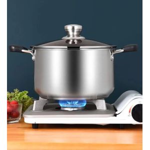 Marmite en Acier Inoxydable avec Couvercle en Verre 20 cm – Cuisson Polyvalente et Durable