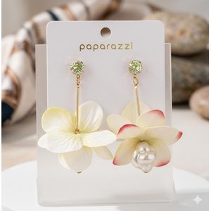Boucles d'Oreilles "Orchidée Tropicale" avec Perle Nacrée
