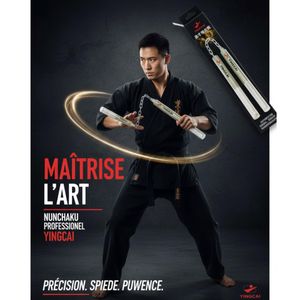 Nunchaku d'Entraînement 2-en-1 en Métal Chromé - Shuang Jie Gun Convertible en Bâton Long - Pour Karaté, Kung-Fu & Kobudo - Améliore la Coordination