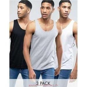 Lot De 3 Debardeurs confortables - Blanc/Noir/Gris