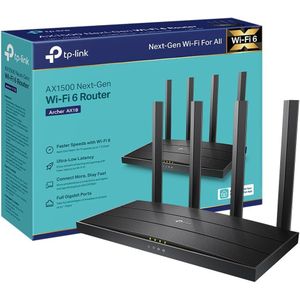 TP-Link Archer AX18 Routeur WiFi 6, Routeur WiFi AX 1500 Mbps bi-Bande, 4 Ports Gigabit, 4 antennes à Haute Performance, WPA3, Contrôle Parental, EasyMesh, Antivirus intégré
