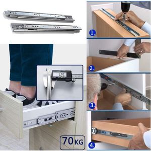 Glissière Pour Tiroir Armoire 30CM Robustes En Inox