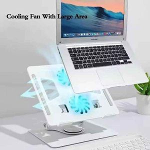 Support Pc Portable Avec 2 Refroidisseur Rotative 360 Degrés