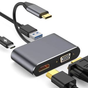 Adaptateur USB C Vers HDMI 4K 30 Hz VGA USB 4.1 Type C
