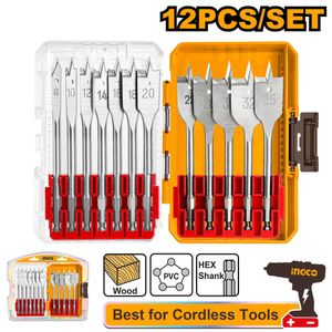 Ingco COFFRET DE 12 FORET A BOIS-TETE PLATE 8-32mm AKDL1206 