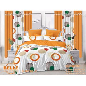 Belle Lot Complet : 2 Draps + 2 Taies + 2 Rideaux – Design Élégant et Confort Assuré