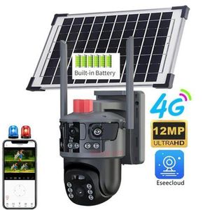 CALUS Caméra de surveillancesolaire VC13-4G – triple objectifs intelligente