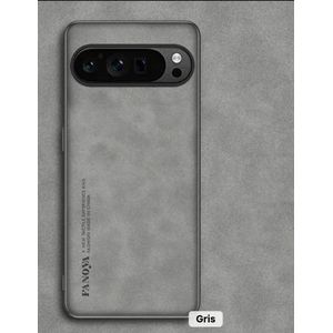 Coque MODÈLE LUXUEUX POUR GOOGLE PIXEL 9 PRO XL ( Gris ) -  ÉLÉGANTE, LÉGÈRE ET ULTRA FINE AVEC FINITION DOS EN SIMILI-CUIR TRÈS RIGIDE ET ANTI-DÉRAPANTE 