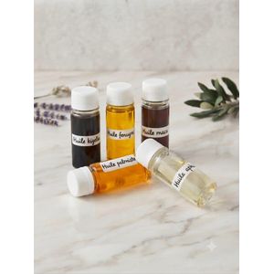 Kits 5 en 1 huiles bio de 50ml ( huile fenugrec+ huile kigelia+ huile Apki+ huile maca + huile palmiste )