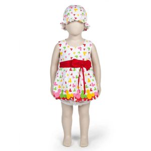 Robe pour bébé fille fleuries rouge