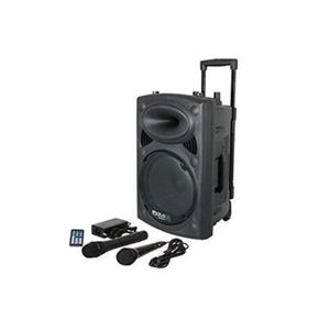 Leader Enceinte Sono Portable + 2 Micros + 1 Télécommande + 1 Chargeur - Noir