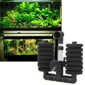 Filtre Éponge Double pour Aquarium – Filtre Biologique à Air avec Double Mousse Haute Densité pour Eau Douce et Élevage de Poissons