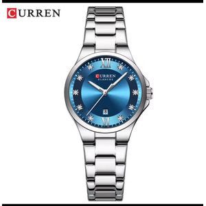 Curren Montre Femme De Luxe, à Quartz, Analogique - Acier Inoxydable - Nouvelle Collection-Fond Bleu