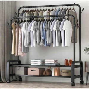 Etagère 2 En 1 Vêtements Et Chaussures_ NOIR