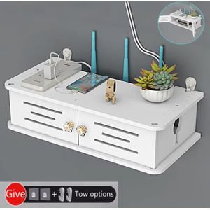 Etagère Murale-Compatible - DVD/Décodeur/Lecteur-30CM-Avec Portes Doubles