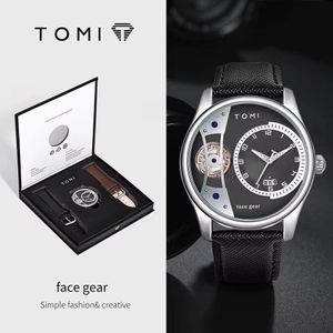 Montre Tendance TOMI 2 Bracelets en Cuir Homme - Montre TOMI