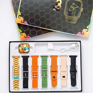 Montre Connectée Ultra 3 + 7 Bracelets Interchangeables + Chargeur Sans Fil