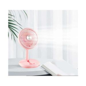 Chic Ventilateur Pliable Rechargeable Usb à Main avec Support de Cellulaire Ventilateur de Bureaurose