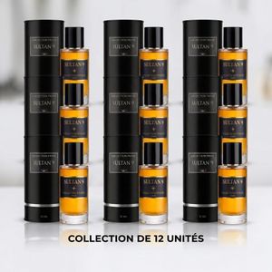 Collection Prestige Paris Collection privée 12x parfum SULTAN 9 Cette fragrance envoûtante allie des notes florales et fruitées pour créer un parfum doux et sensuel, parfait pour toute occasion 50ml