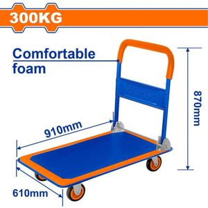 WADFOW WWB1330 - Chariot de manutention pliable -  300 kg avec poignée en mousse confortable
