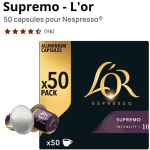 L'OR Supremo - Espresso 50 capsules pour Nespresso intensité (10)
