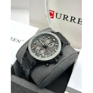 Top Fit Curren Bracelet De Montre Pour Homme, Date, Affaires, Sous-cadran à Six Aiguilles - Café Doré