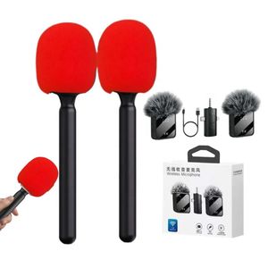 Kit de 2 baton de poche et 2 Microphones sans fil 3 in 1 de type Iphone type C et plug 3,6 mm microphone omnidirectionnel pour telephone camescope ordinateur studio vlog enregistrement video interview  discours enseignement eglise