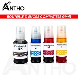 ANTHO Lot de bouteilles compatible Canon GI-41 - GI41 - Pour : G3420 - G2420 - G1420 - G2430 - G3430 - G1430 - G4470 - G3470 - G2460 - G2470