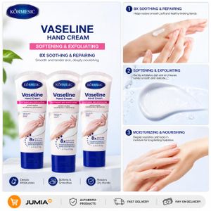 KORMESIC Crème Main Vaseline– Hydratation Intense & Réparation 8X (Lot de 3)