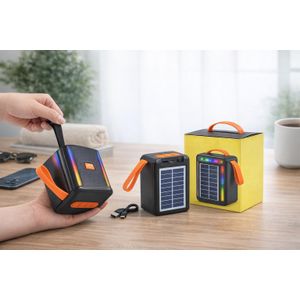 Enceinte Bluetooth Portable Solaire avec LED – Autonomie et Praticité