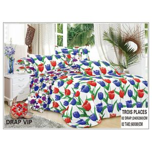 Ensemble De Drap VIP 3 Places - 2 Draps (240x260 Cm) + 2 Taies D'Oreiller (60x80 Cm)