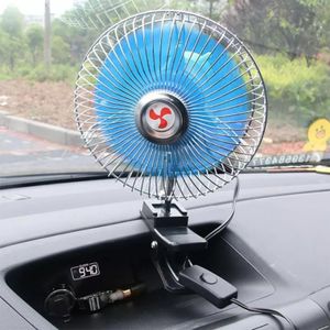 Mini Ventilateur de Voiture 12V Orientable avec Pince de Fixation & Prise auto