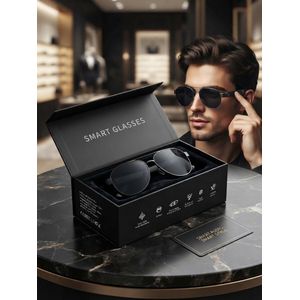 Lunettes de Soleil Connectées Smart Glasses - Bluetooth 5.4 - Audio Open-Ear - Microphone & Appels - Contrôle Tactile - Protection UV