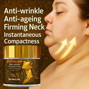 WOGUELIRRA Crème pour le cou au venin d'abeille avancé | Riche en collagène, rétinol, nicotinamide et acide hyaluronique, convient à tous les types de peau, soin pour une peau du cou d'apparence plus jeune.