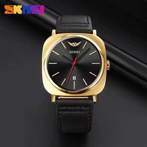 Skmei Montre homme de luxe en cuir