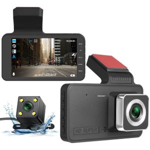 Dashcam 1080P Full HD avec caméras doubles avant et arrière, caméra embarquée, enregistreur vidéo embarqué, DVR embarqué avec enregistrement en boucle